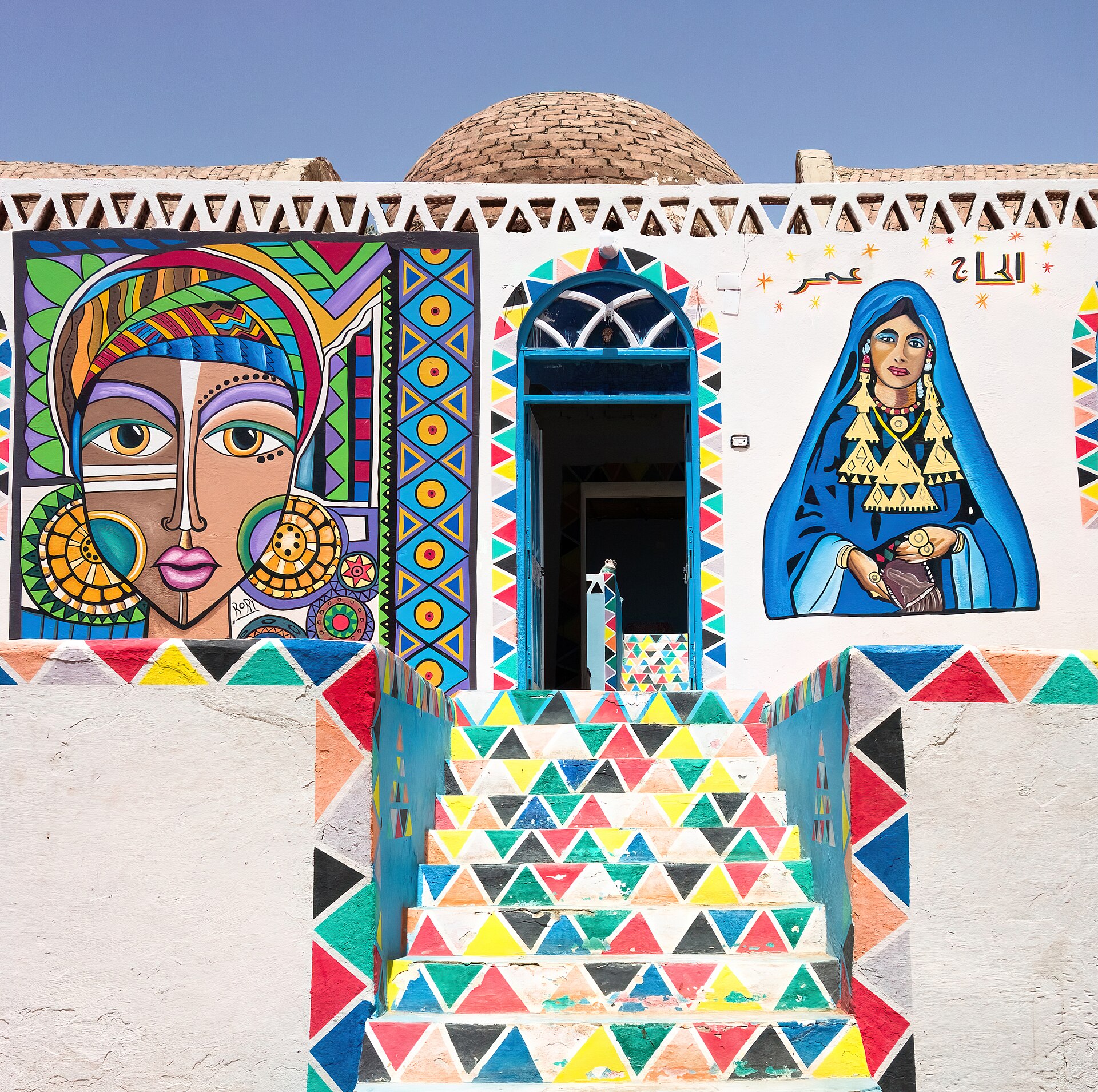 Aesthetic Art On Nubian House, Nagaa Suhayl Gharb, Egypt (2) Full HD Wallpaper #2674